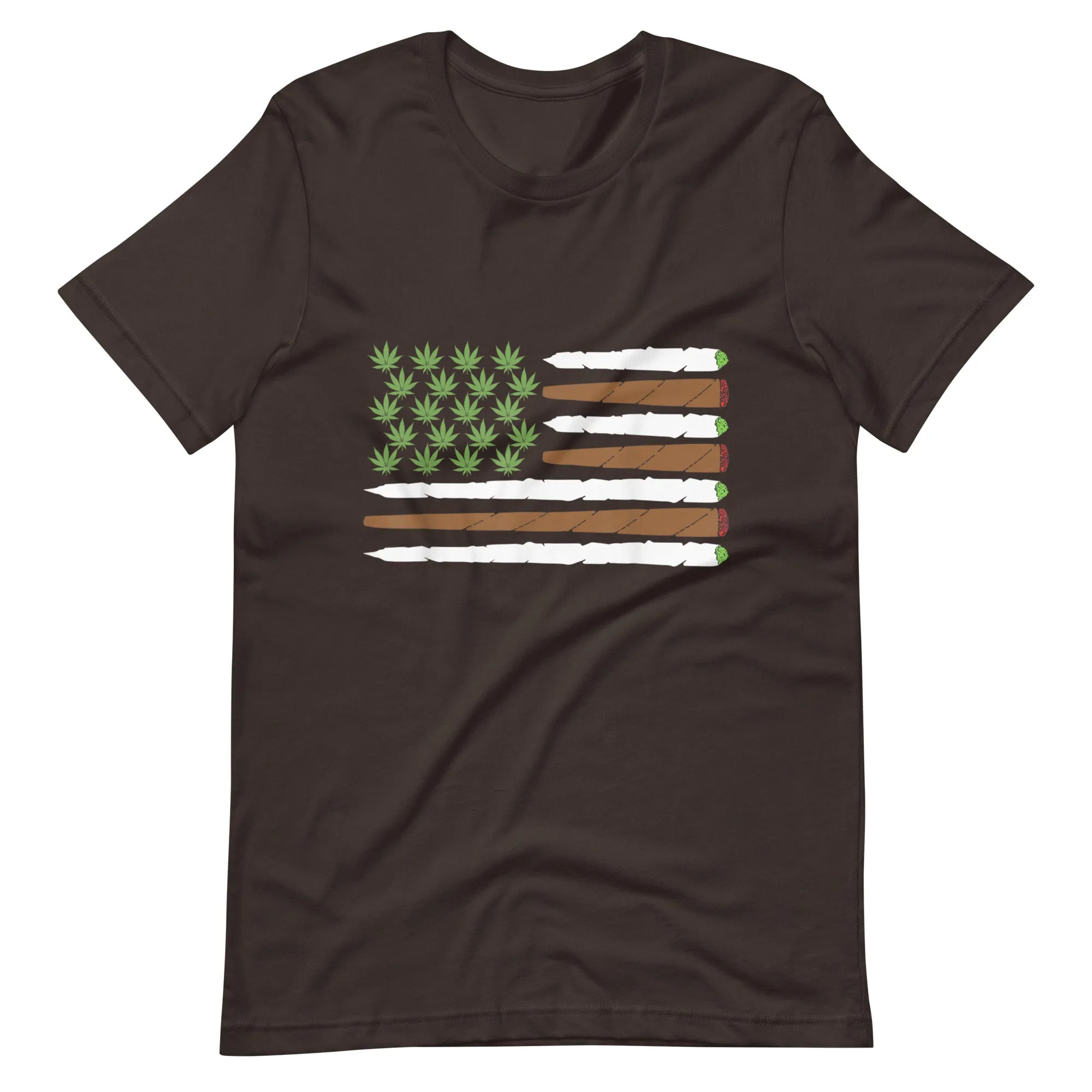 USA-Flag-Weed-Leaf--Fourth-of-July-American-Flag-Unisex t-shirt