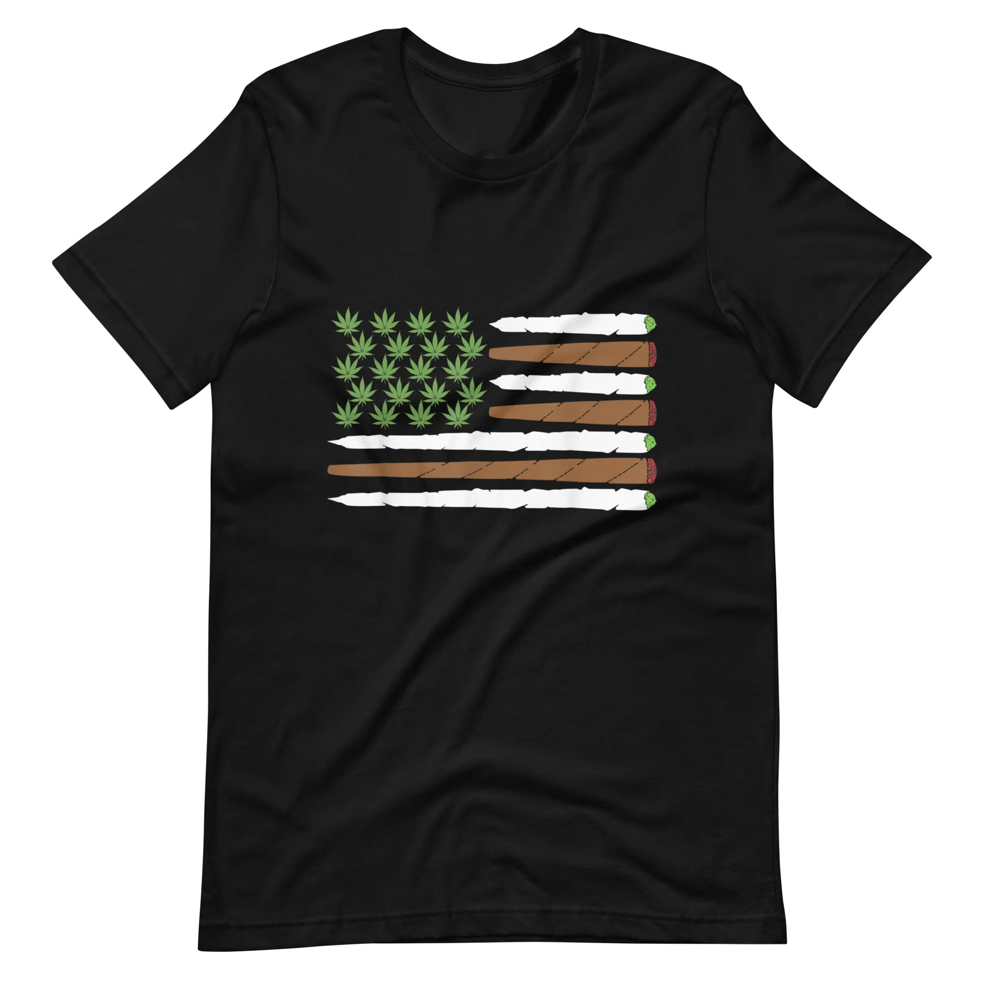 USA-Flag-Weed-Leaf--Fourth-of-July-American-Flag-Unisex t-shirt