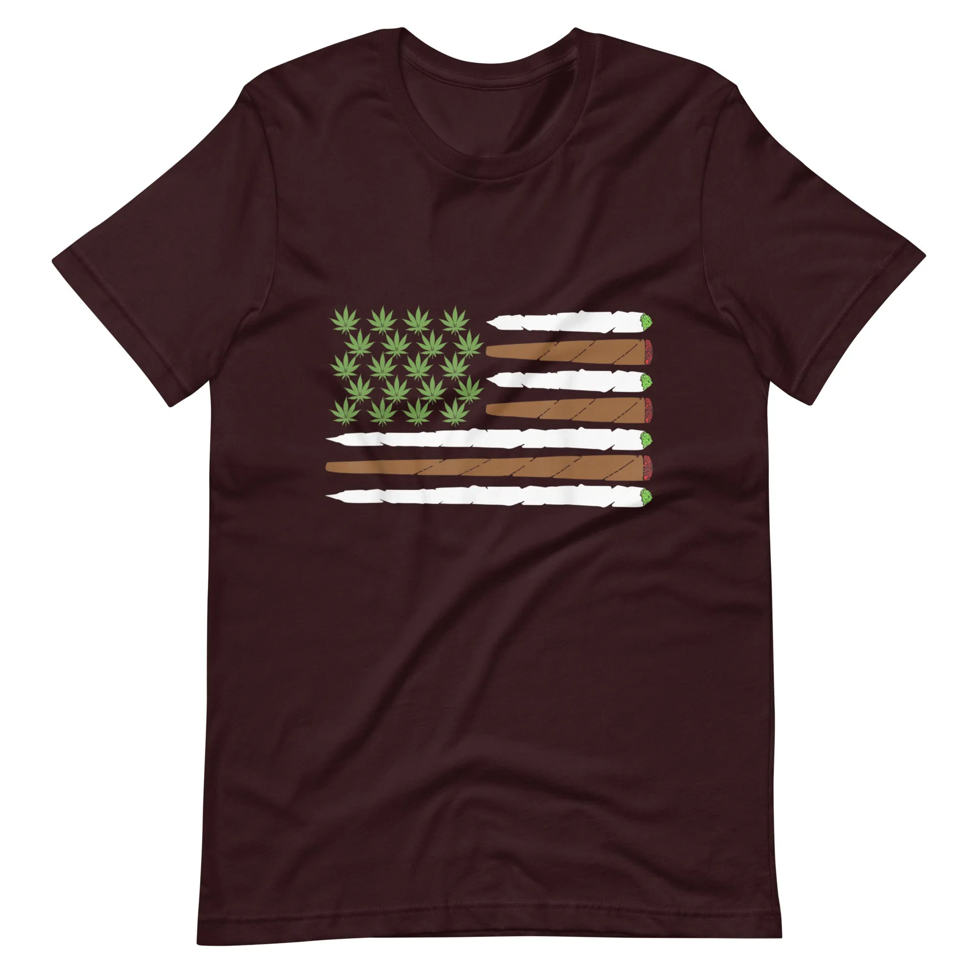 USA-Flag-Weed-Leaf--Fourth-of-July-American-Flag-Unisex t-shirt