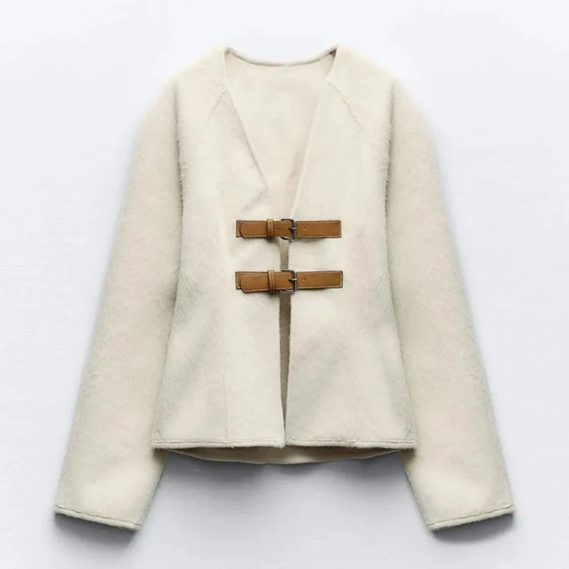 V Neck Jackets Women Fashion Single Breasted Coats Long Sleeve Spring Autumn Jackets