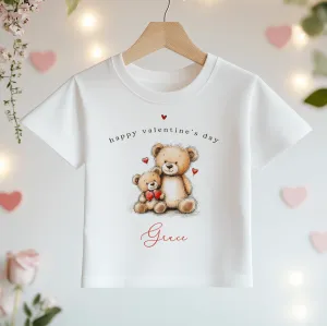Valentines Day Teddy Bears Personalised Toddler & Kids T Shirt