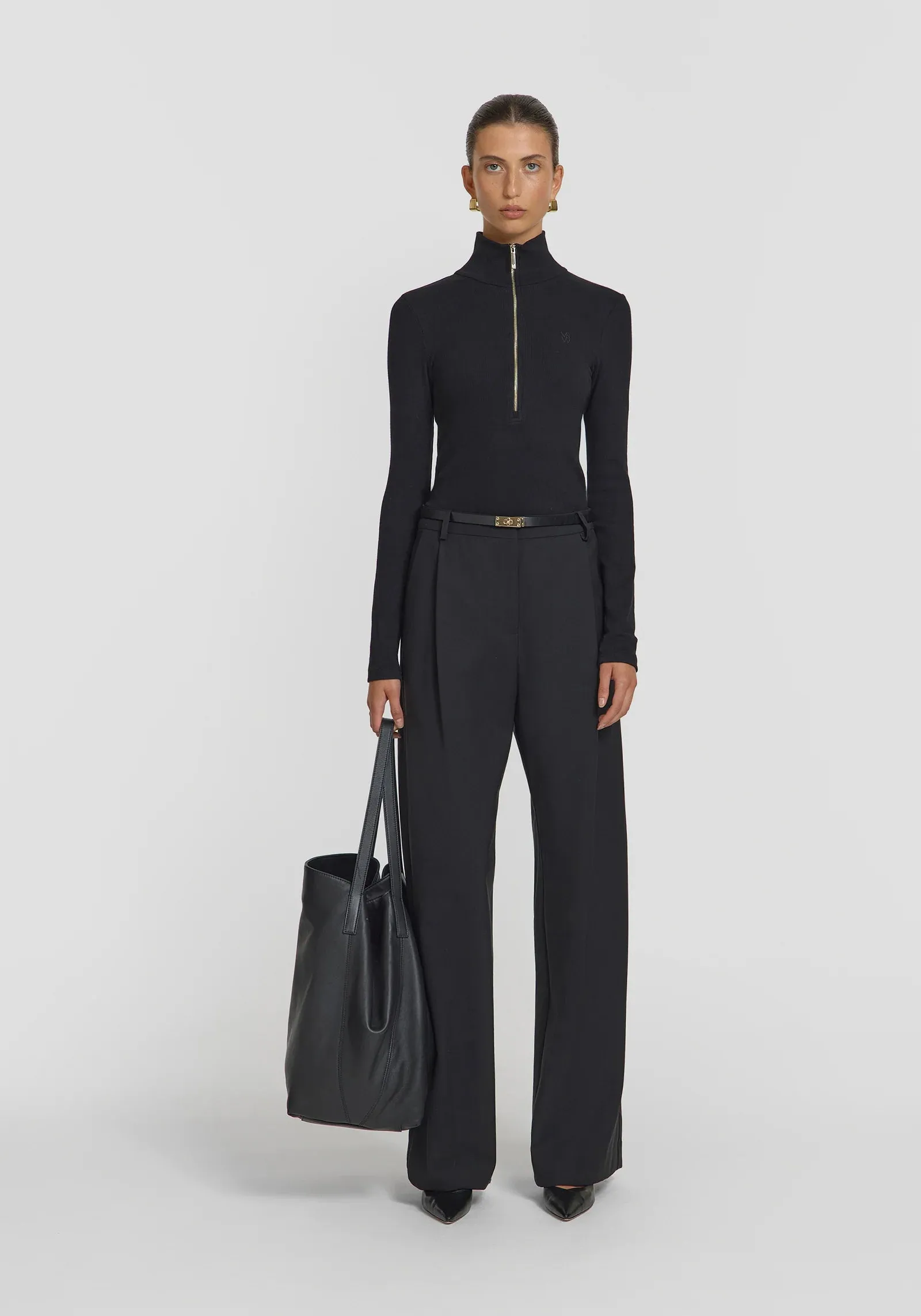 V&W Rib Turtleneck - Black