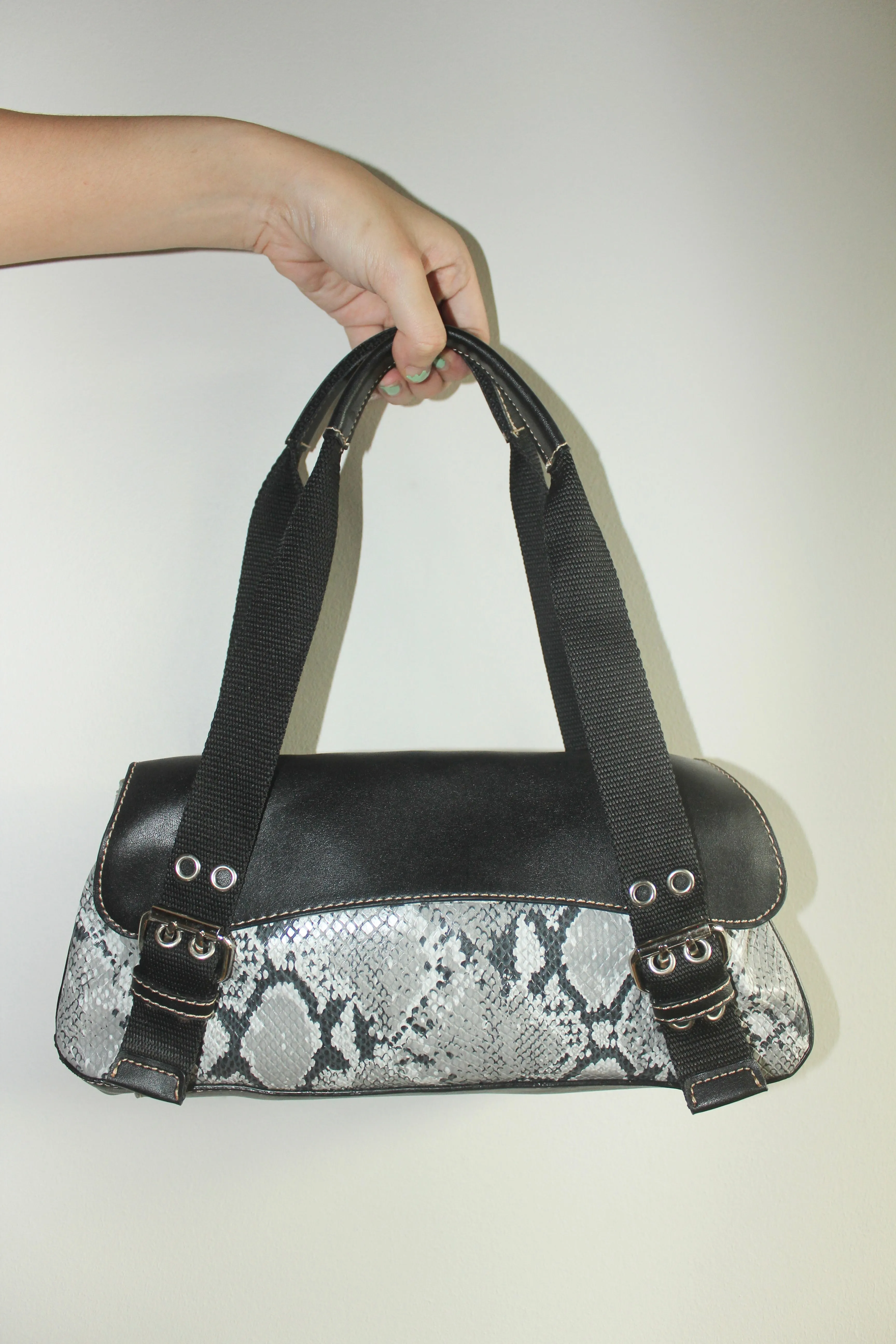 Vintage 90s Snakeskin Exposed Strap Purse