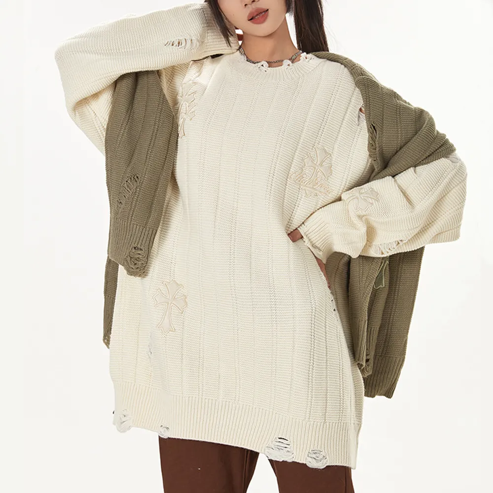 Vintage Cross Hole Sweater