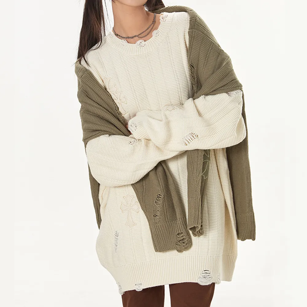 Vintage Cross Hole Sweater