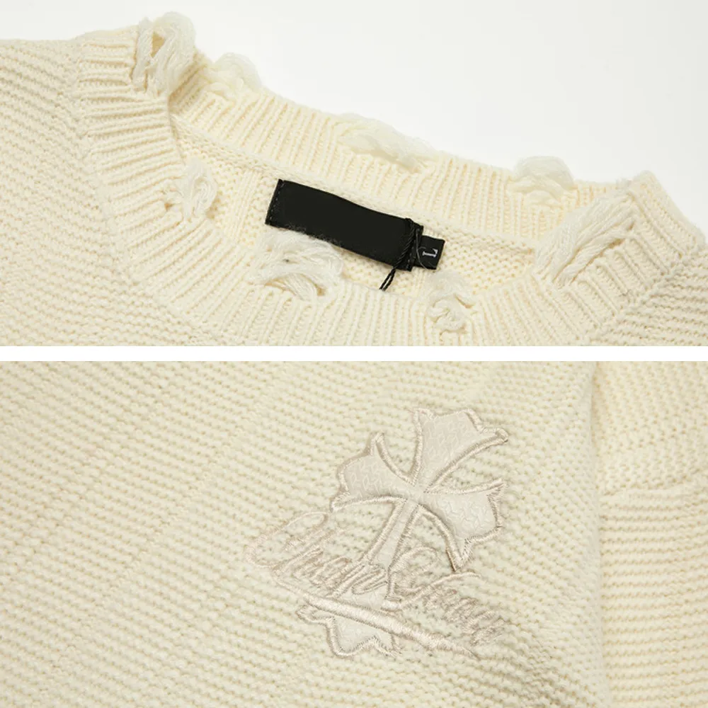 Vintage Cross Hole Sweater