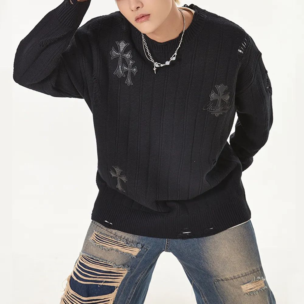 Vintage Cross Hole Sweater