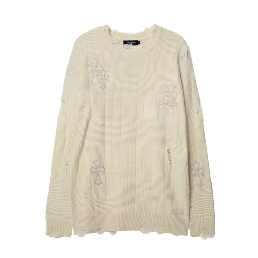 Vintage Cross Hole Sweater