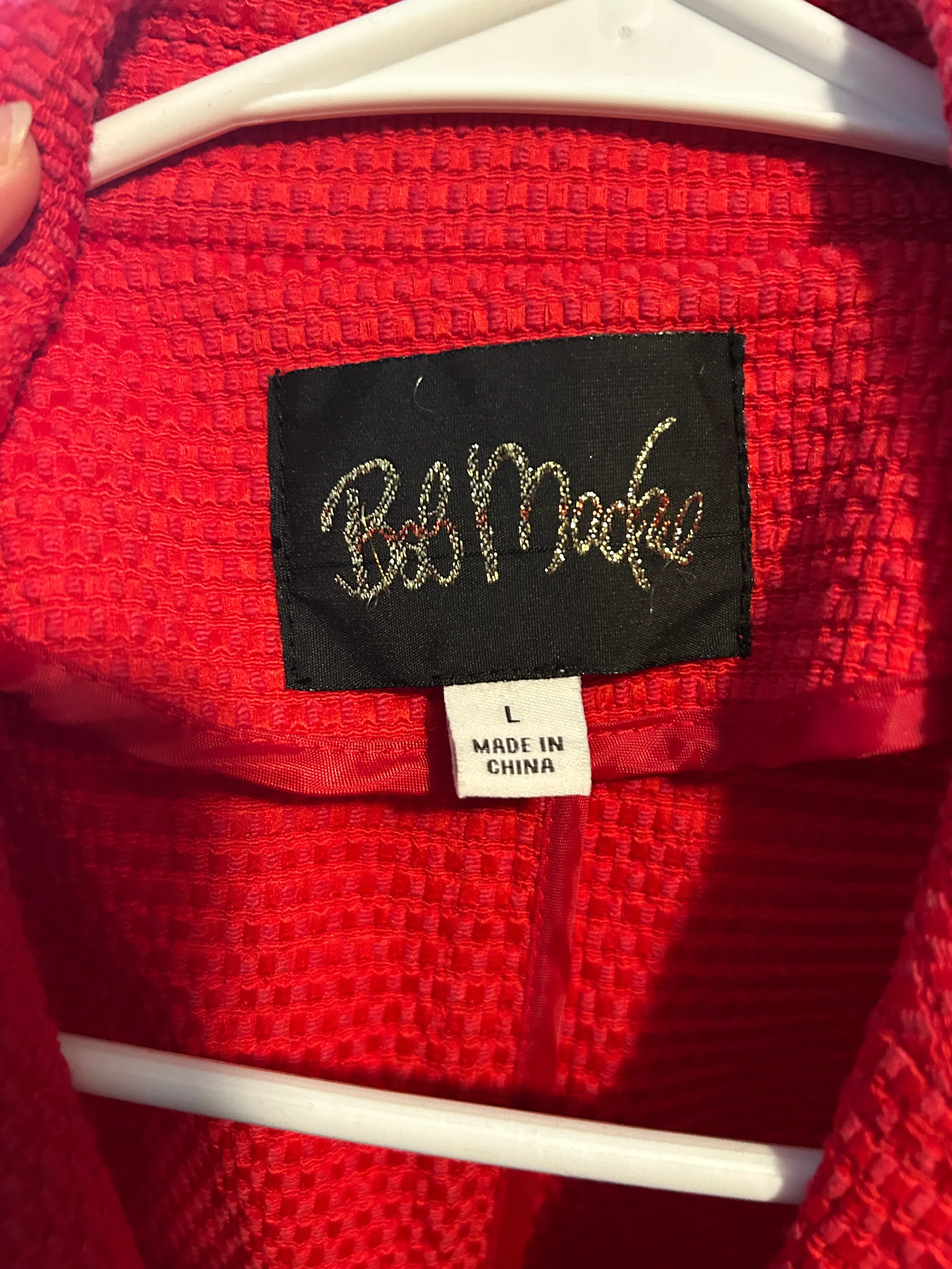 Vintage Red Textured Blazer – Bold & Chic
