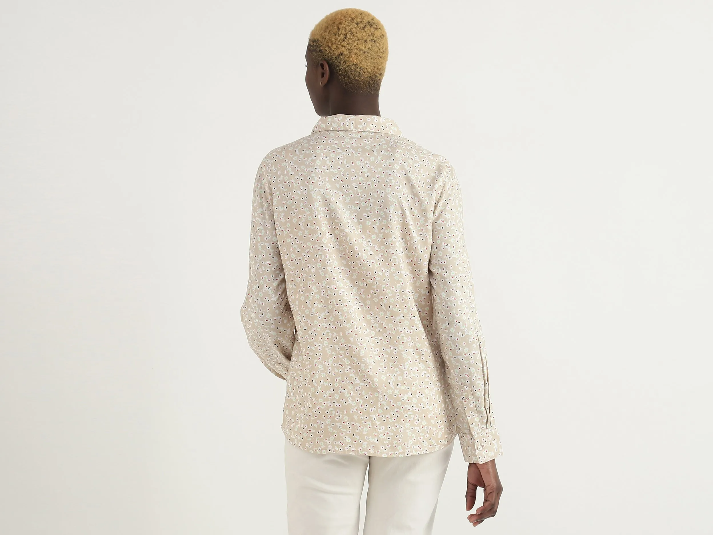 Viscose Printed Spread Collar Women Shirts