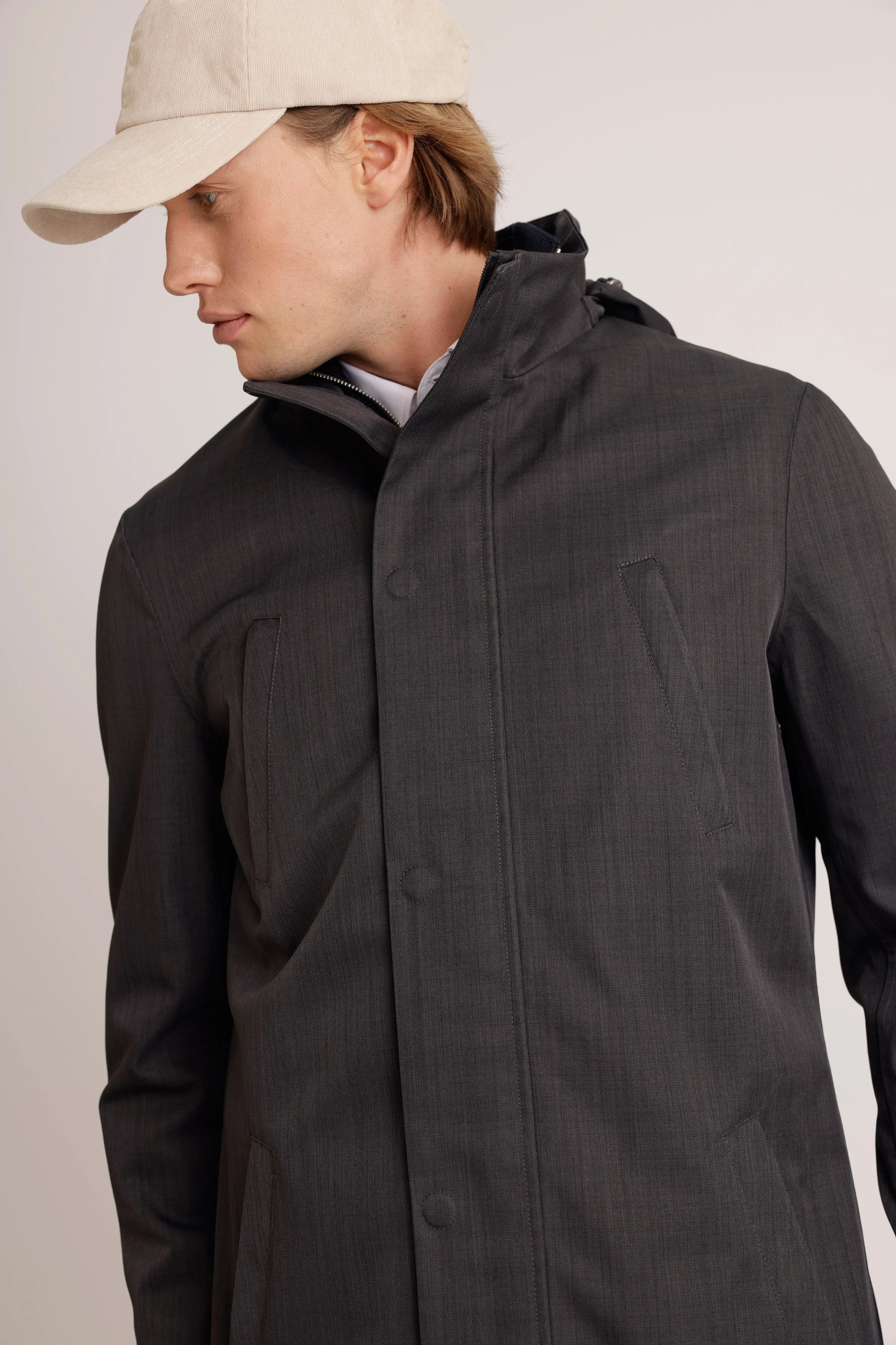 Waterproof Tailored Fit Parka  | Grey Melange