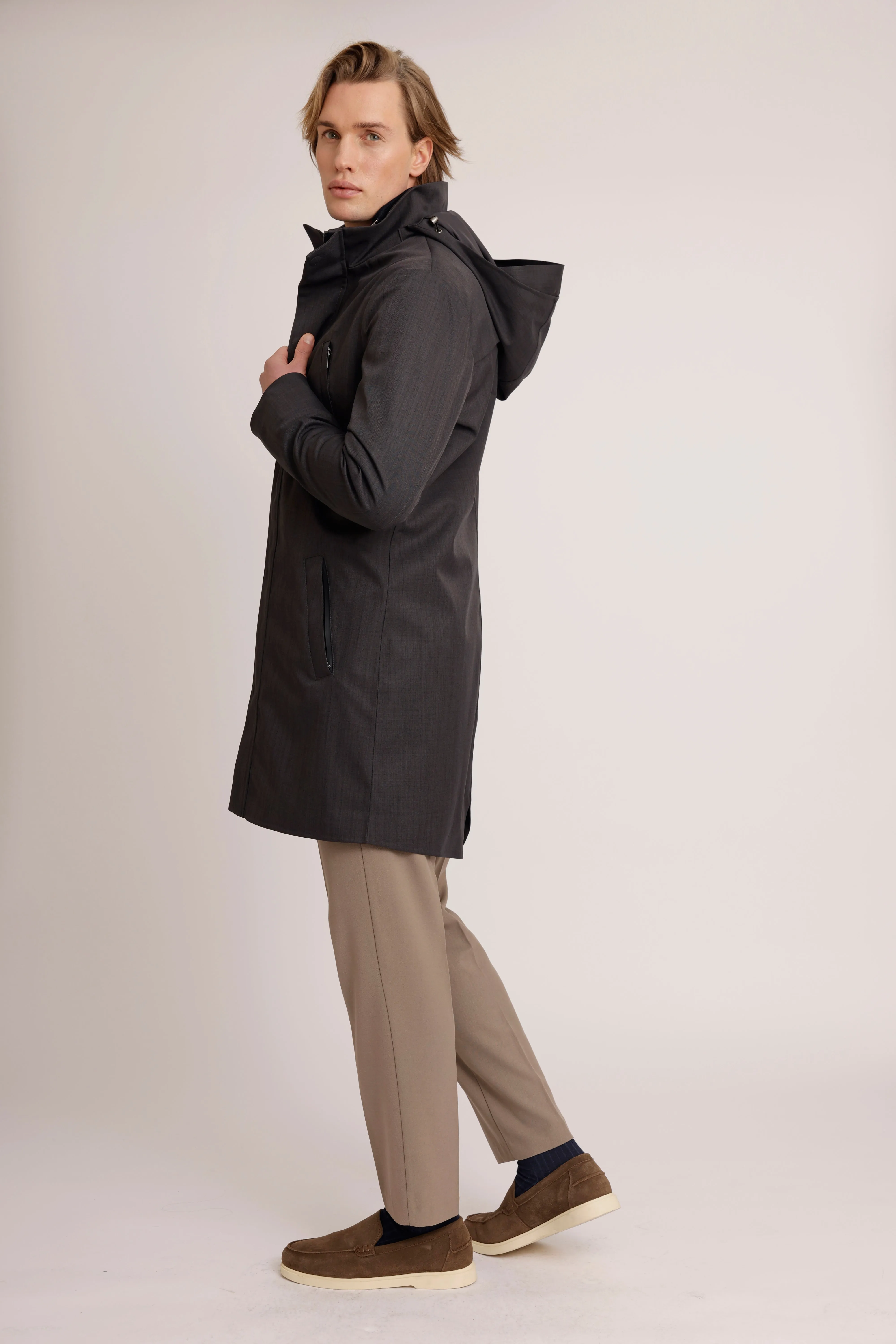 Waterproof Tailored Fit Parka  | Grey Melange