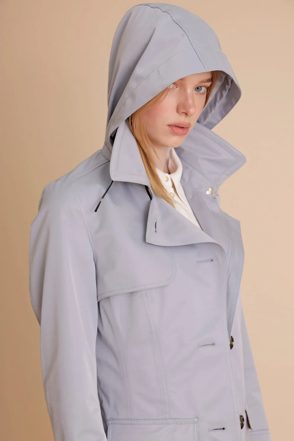 Waterproof Tailored To Fit Trenchcoat  | Glacier Blue