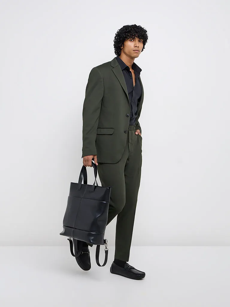 WES Formals Dark Green Slim-Fit Blazer