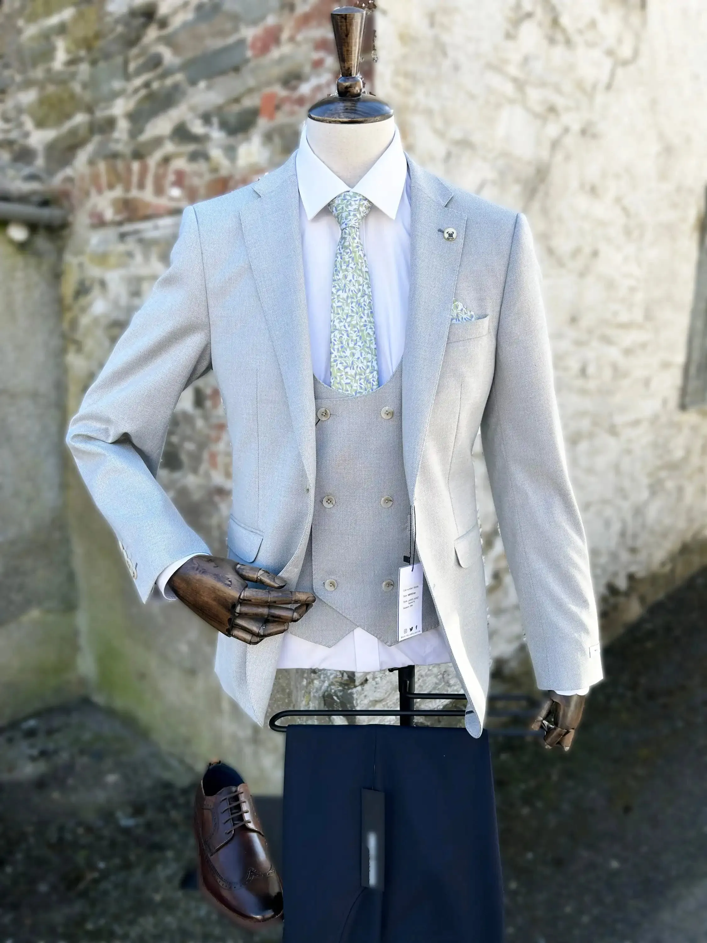 White Label Mens Jasper Sports Jacket Tapered Fit Stone Grey