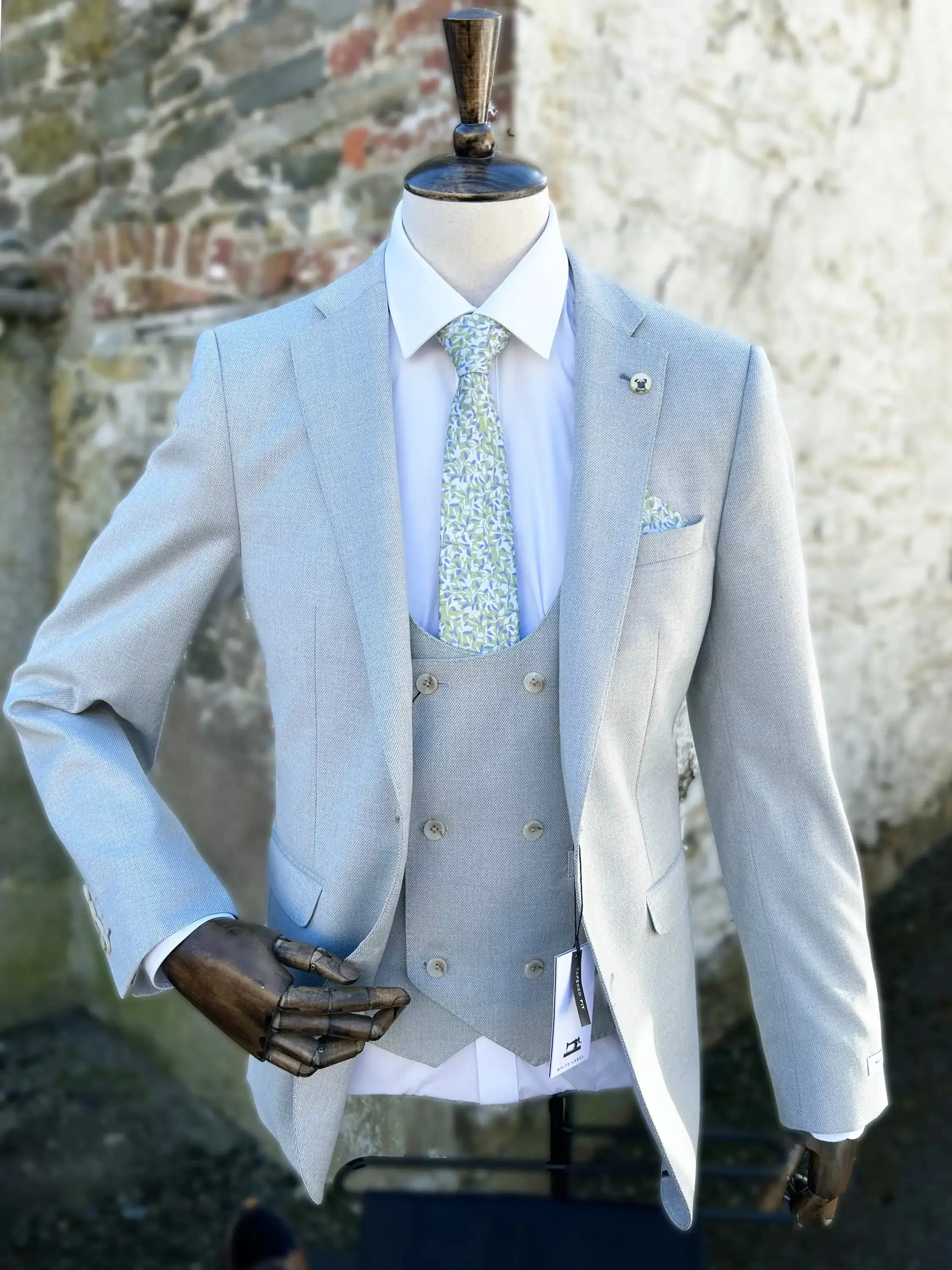 White Label Mens Jasper Sports Jacket Tapered Fit Stone Grey