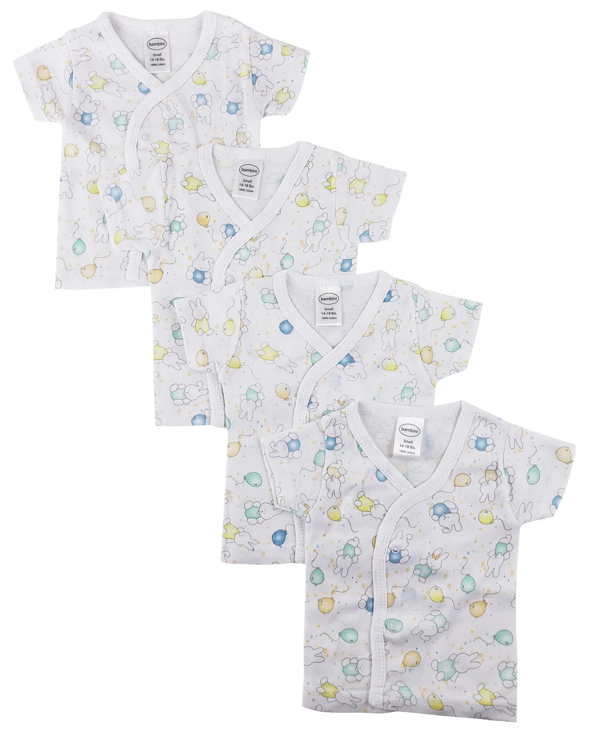 White Side Snap Short Sleeve Shirt - 4 Pack CS_0205