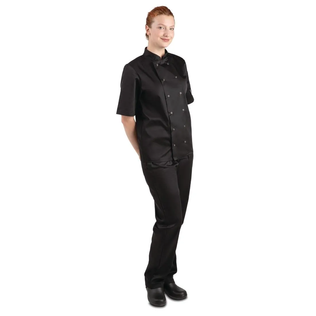 Whites Vegas Unisex Chef Jacket Short Sleeve Black XL