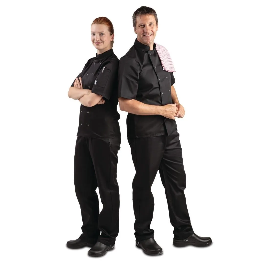 Whites Vegas Unisex Chef Jacket Short Sleeve Black XL