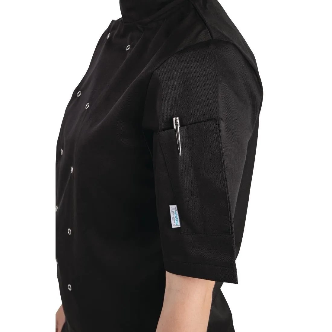 Whites Vegas Unisex Chef Jacket Short Sleeve Black XL