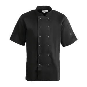 Whites Vegas Unisex Chef Jacket Short Sleeve Black XL