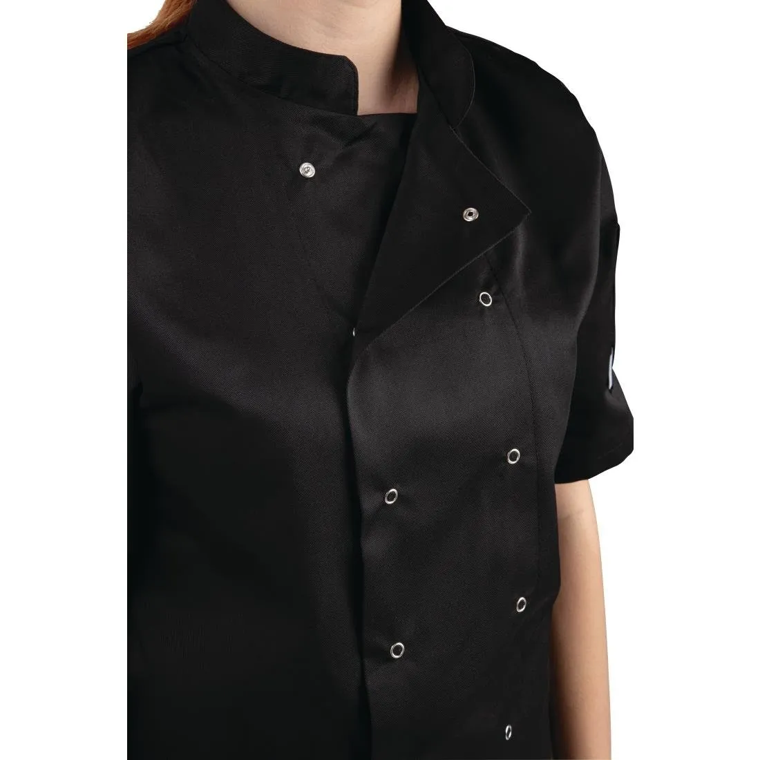 Whites Vegas Unisex Chef Jacket Short Sleeve Black XL
