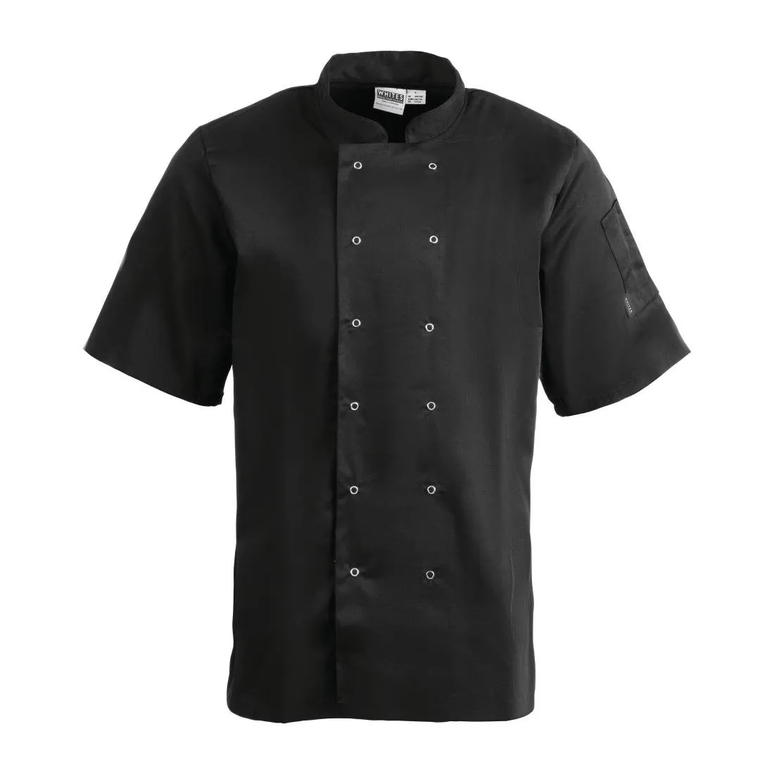 Whites Vegas Unisex Chef Jacket Short Sleeve Black XL