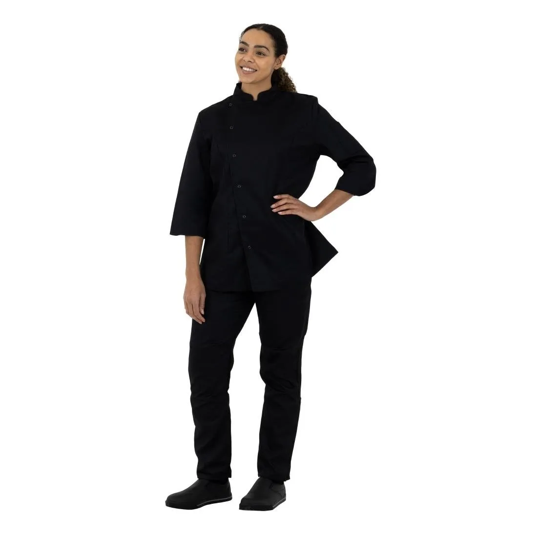 Whites Vegas Unisex Chef Jacket Short Sleeve Black XXL
