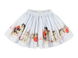 WIZZ KITTENS SKIRT WITH ELASTIC WAISTBAND - BLEU