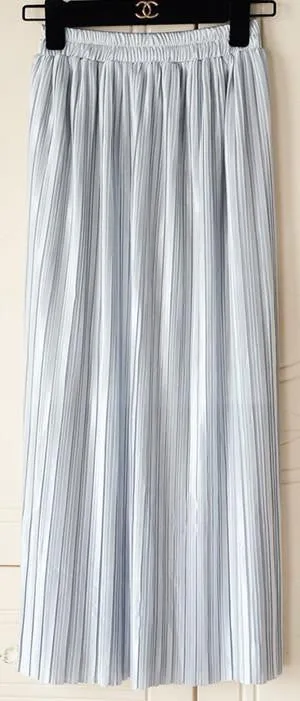 Women Fashion Gold Sequined Skirts Female Black Red Green High Waist Pleated Midi Novelty Midi Skirts