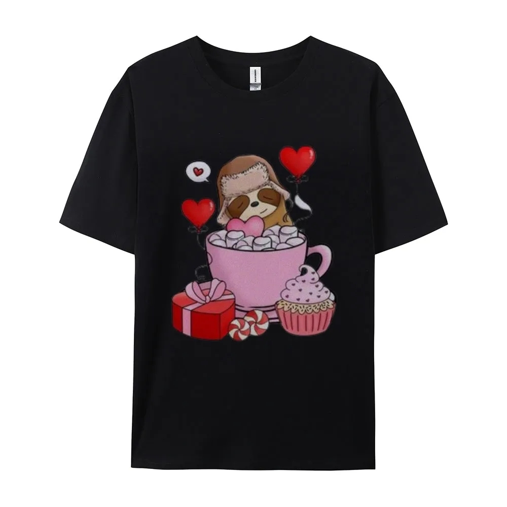 Women Happy Valentine's Day Print Graphic T-shirt