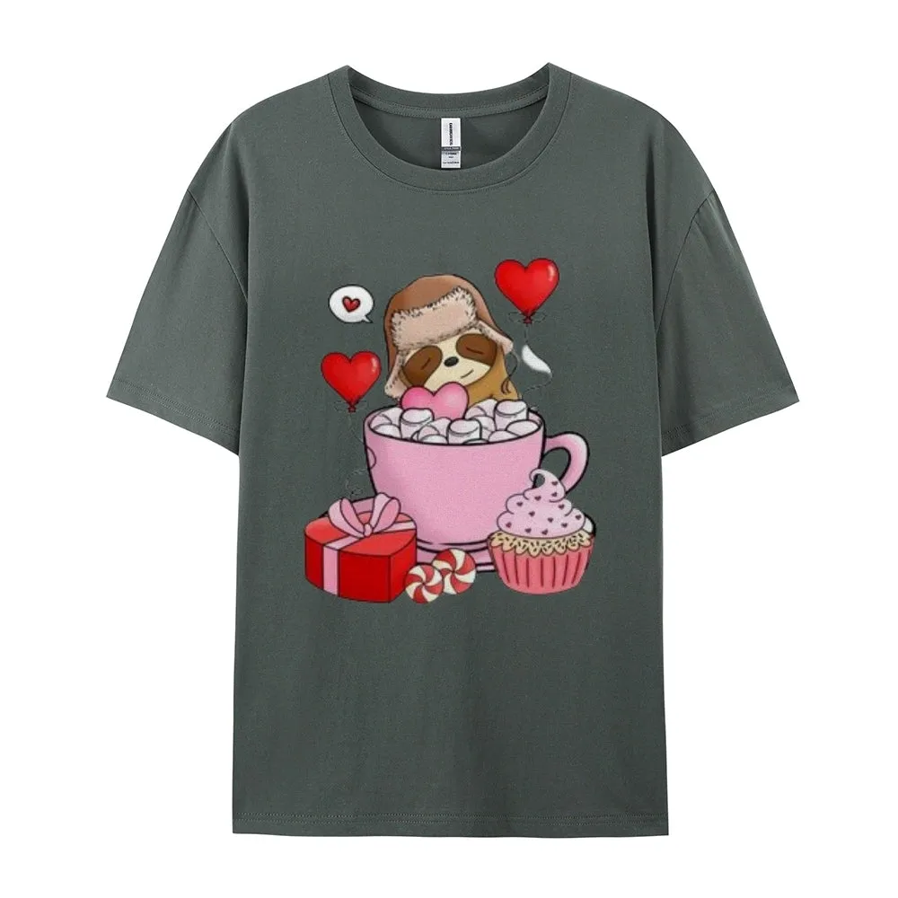 Women Happy Valentine's Day Print Graphic T-shirt