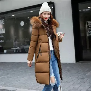Women's Fridli Long Winter Coat with Fur Collar
