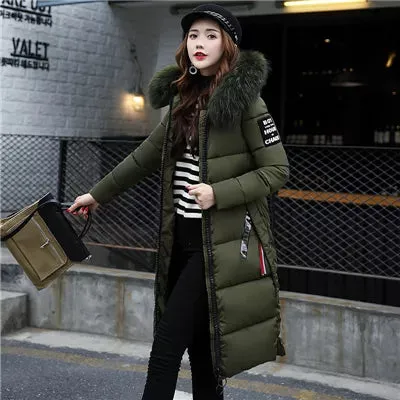 Women's Fridli Long Winter Coat with Fur Collar