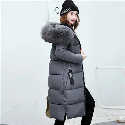 Women's Fridli Long Winter Coat with Fur Collar