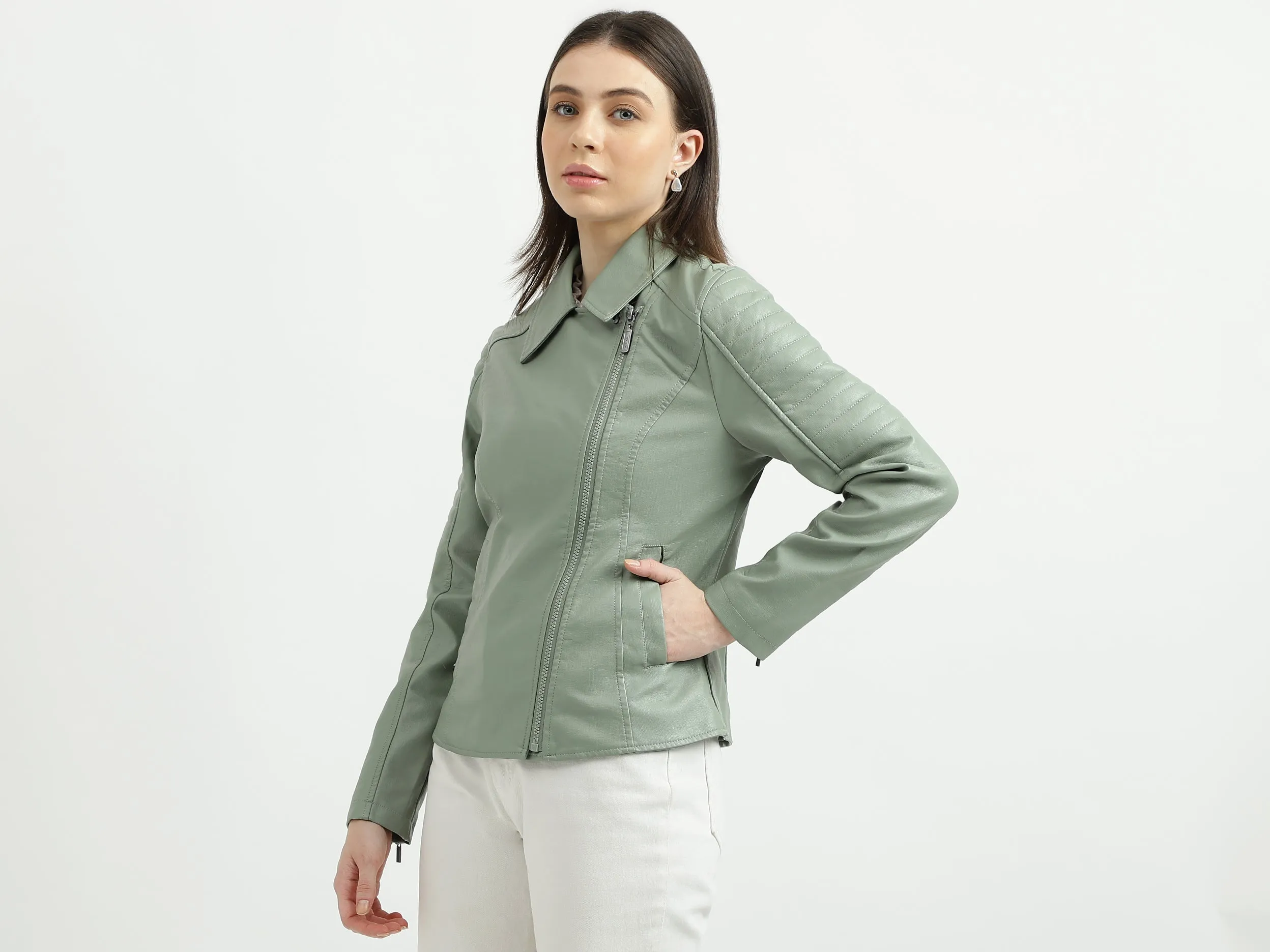 Women's Full Sleeves Biker Jacket