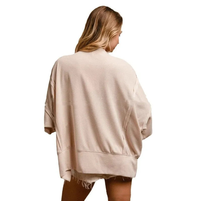 Women's Letter Embroidery Stitching Sweater