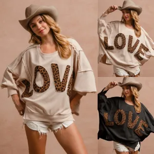 Women's Letter Embroidery Stitching Sweater
