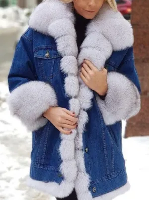 Women's Thania Winter Coat with Fur Trim