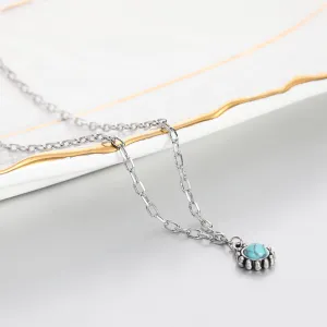 Women's Turquoise Vintage Alloy Pendant