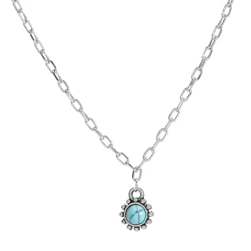 Women's Turquoise Vintage Alloy Pendant