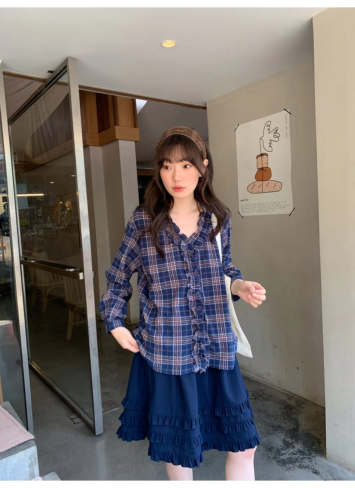 Wooden ear pleat skirt