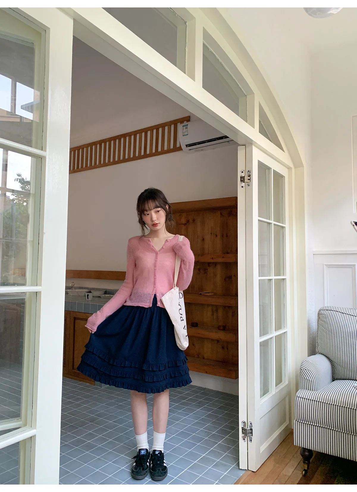 Wooden ear pleat skirt