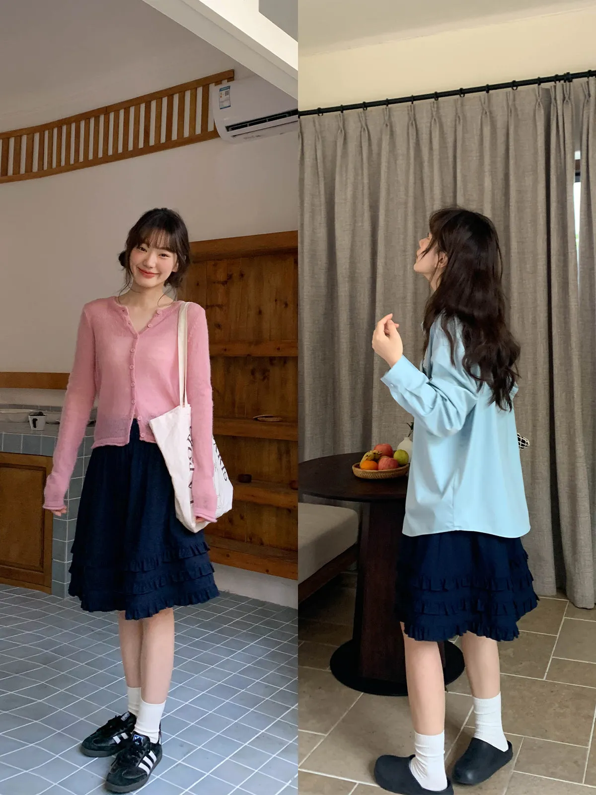 Wooden ear pleat skirt