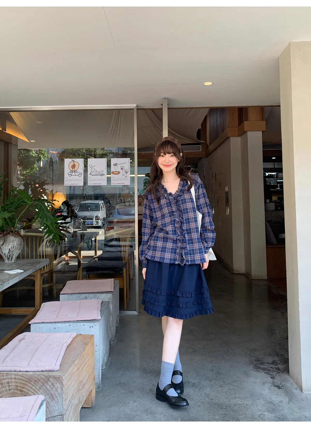 Wooden ear pleat skirt