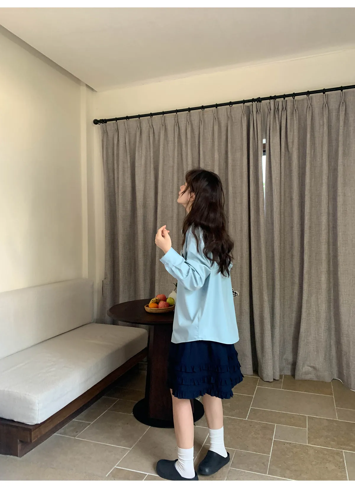 Wooden ear pleat skirt