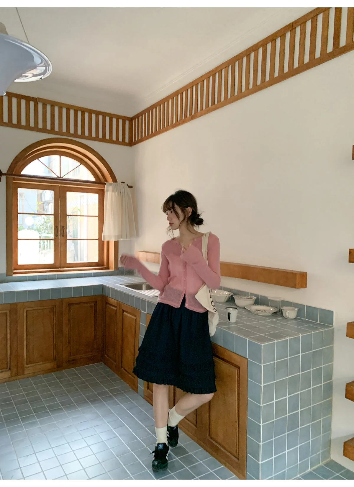 Wooden ear pleat skirt
