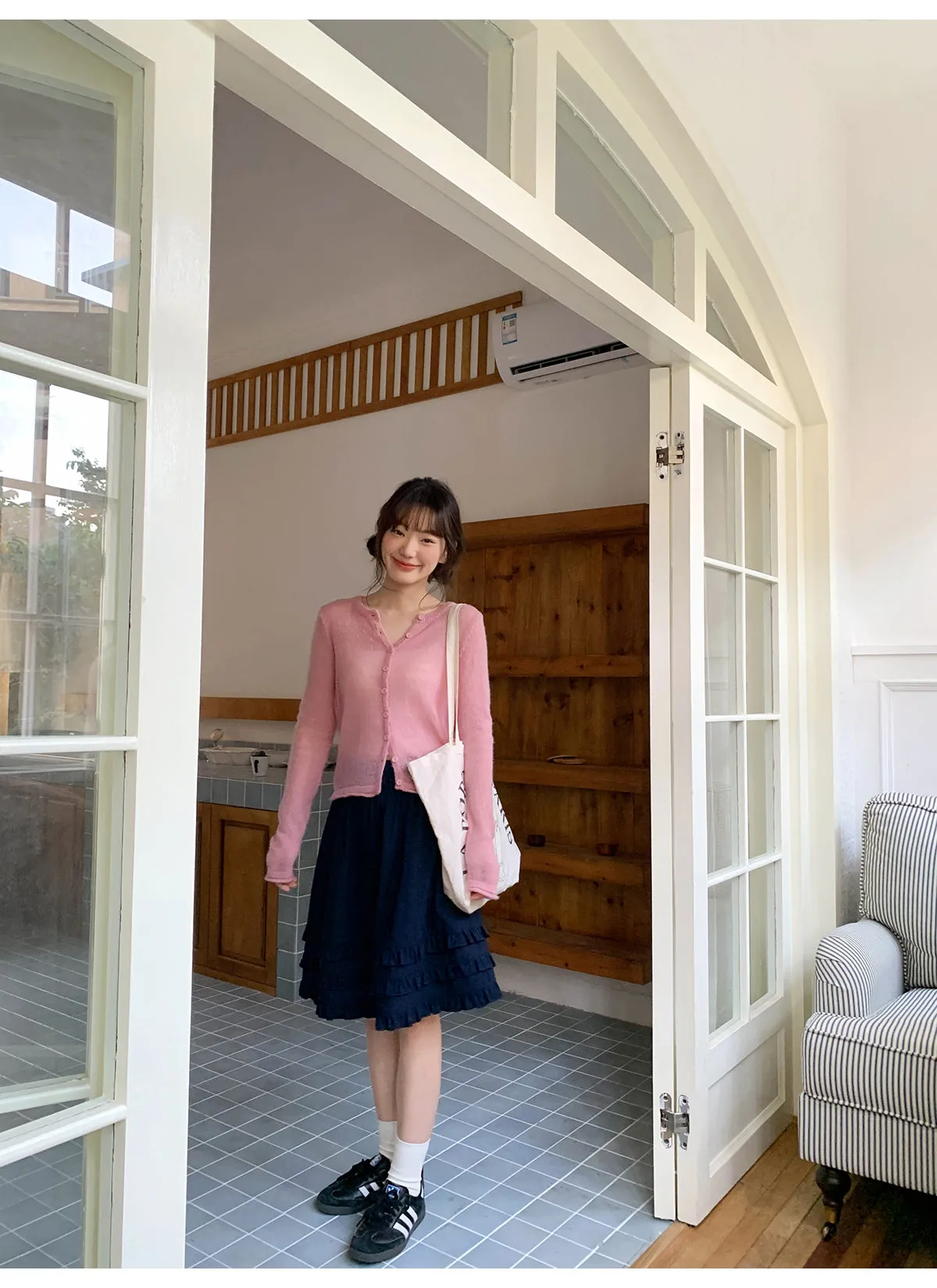 Wooden ear pleat skirt