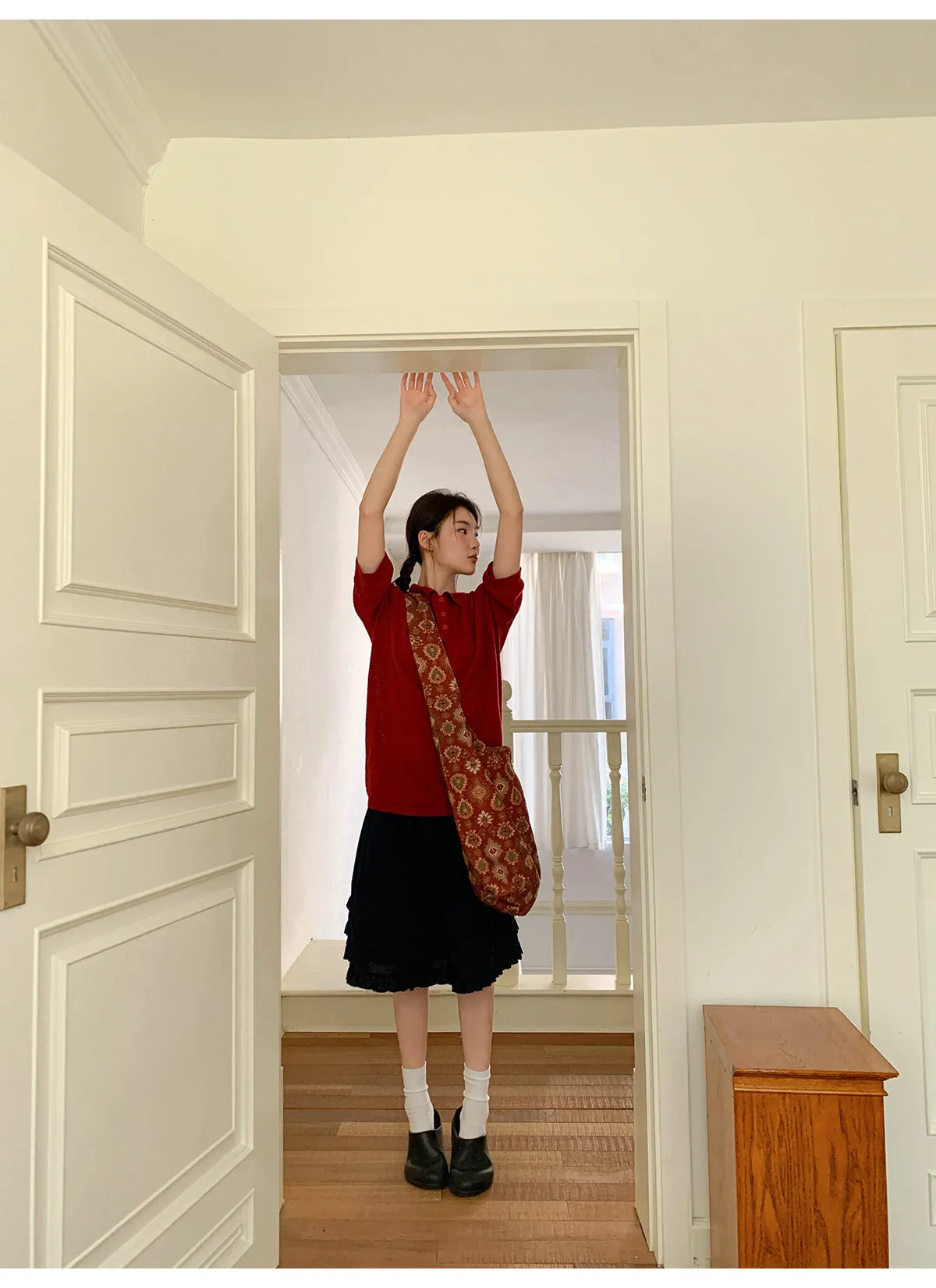 Wooden ear pleat skirt
