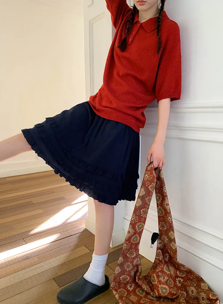 Wooden ear pleat skirt